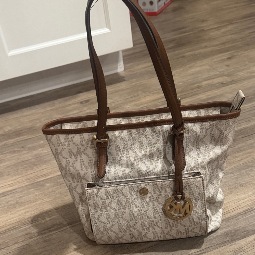 Michael Kors Tan and Brown Signature Tote